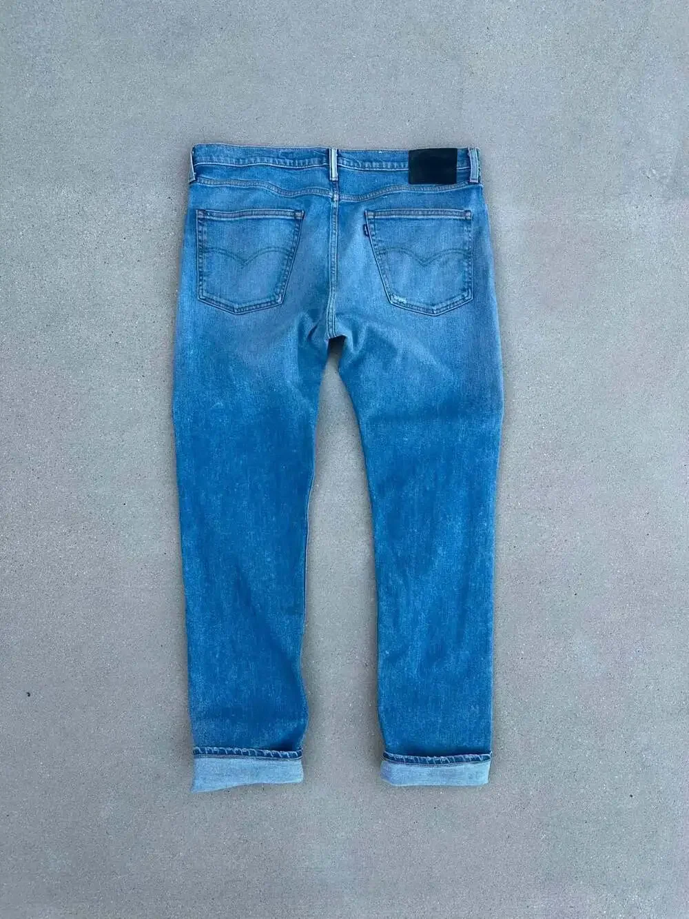 Levi's Men's Distressed Mid Wash Selvedge Denim Jeans